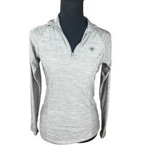 Ariat womans XS Laguna 2.0 1/4 zip gray long sleeve base layer top pullover